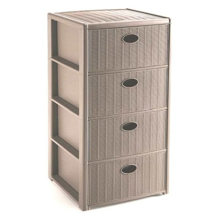 Cassettiera stefanplast 4 cassetti 40x40 h 80 tortora