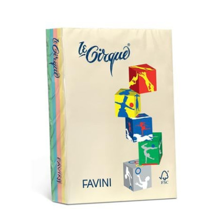 Carta in risma colorata favini 250 fogli a4 160gr lecirque in 5 colori
