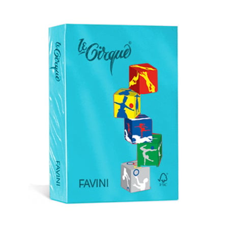 Carta in risma colorata favini 500 fogli a4 80gr lecirque azzurro