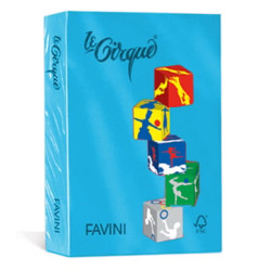 Carta in risma colorata favini 500 fogli a4 80gr lecirque azzurro
