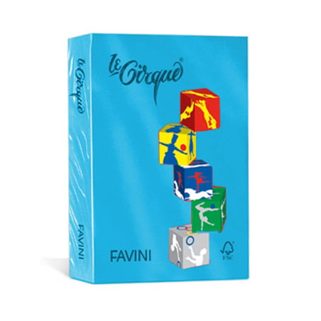 Carta in risma colorata favini 500 fogli a4 80gr lecirque azzurro