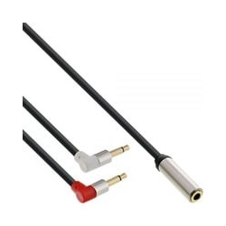 Cavo audio inline slim mobile adattatore aereo 2x jack 3,5mm maschio
