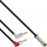 Cavo audio inline slim mobile adattatore aereo 2x jack 3,5mm maschio