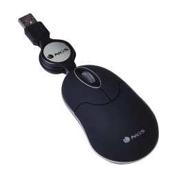 Mouse ngs usb 3 tasti 1000dpi cavo retrattile nero [sin black]