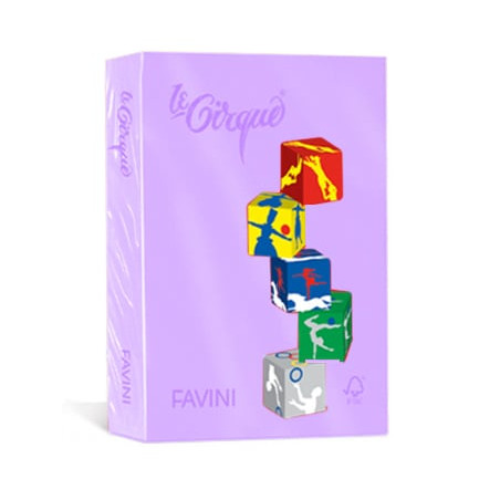 Carta in risma colorata favini 500 fogli a4 80gr lecirque lilla [a719504]