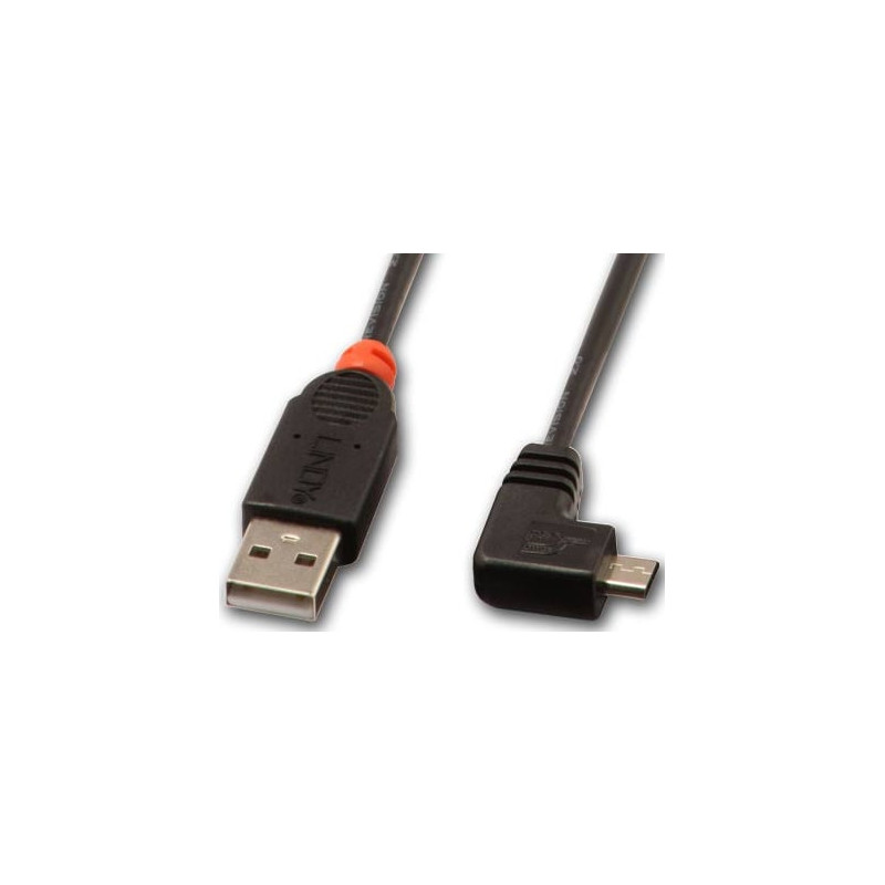 Cavo usb lindy usb 2.0 typ a/micro-b 90gradi 2m mini-b [31977]