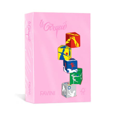 Carta in risma colorata favini 500 fogli a4 80gr lecirque rosa pastello