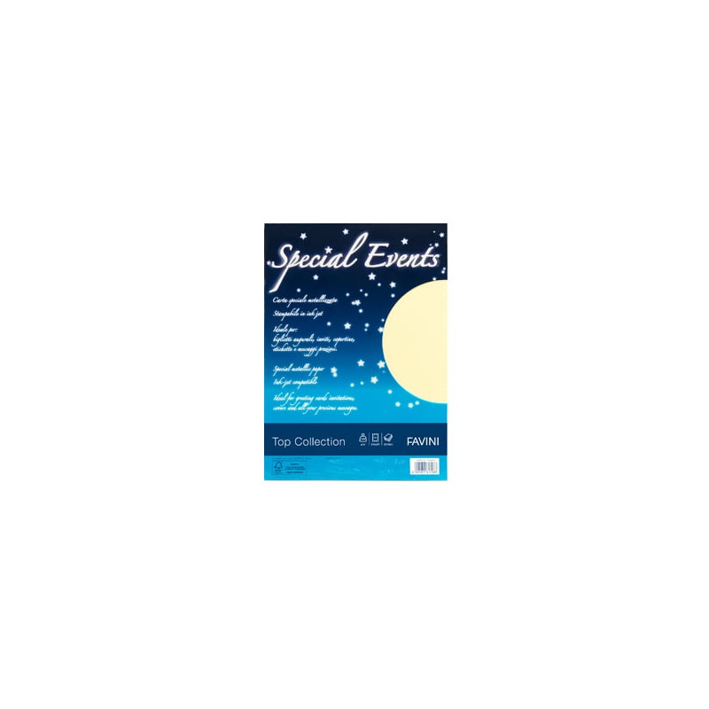 Carta metallizzata favini 20 fogli a4 120gr special events crema