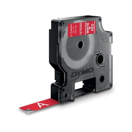 Nastro di stampa dymo d1 12mmx3m bianco su rosso [1978366]