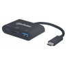 Adattatore usb manhattan usb-c m a usb a, usb-c e hdmi nero