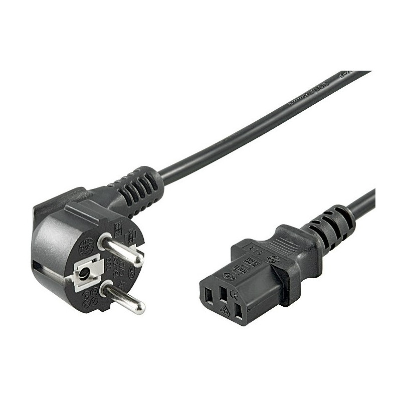 Cavo alimentazione manhattan c13 f a schuko angolato 1m nero