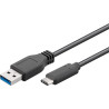 Cavo usb goobay usb 3.0 a maschio usb-c maschio 0,15m nero