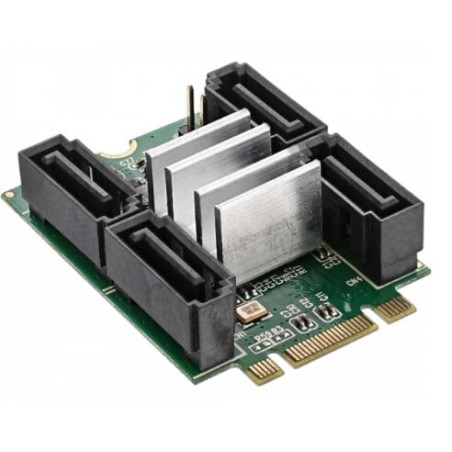 Scheda mini-pcie inline 2.0 m.2, 4x sata 6gb/s, raid 0,1,10,jbod