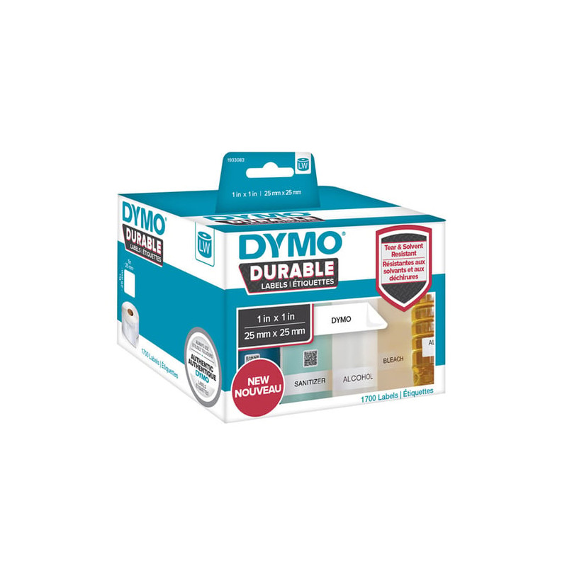 Nastro etichettatrice dymo lw durable labels 25 x 25 mm 2x 850 pcs