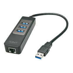 Hub usb lindy 3.1 con adattatore ethernet [43176]