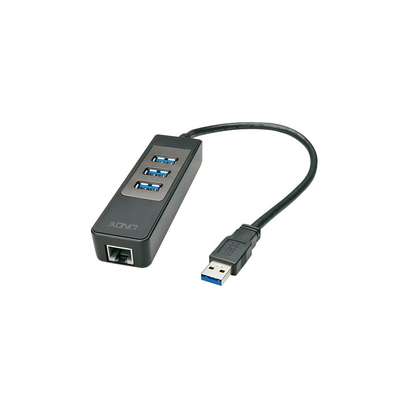 Hub usb lindy 3.1 con adattatore ethernet [43176]