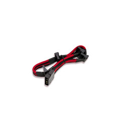 Cavo prolunga sata itek sleevato ide 4pin a 4xsata, 300mm, nero rosso