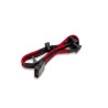 Cavo prolunga sata itek sleevato ide 4pin a 4xsata, 300mm, nero rosso