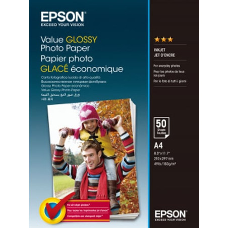 Carta fotografica epson value lucido a 4, 50 fogli 183 g s 400036