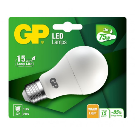 Lampadina e27 gp lighting led classic 12w (75w) 1055 lm classe: a+