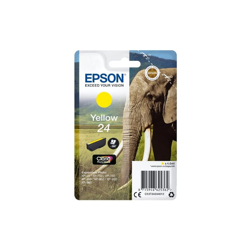 Cartuccia epson 24 elephant 360-pagine giallo] [c13t24244012]