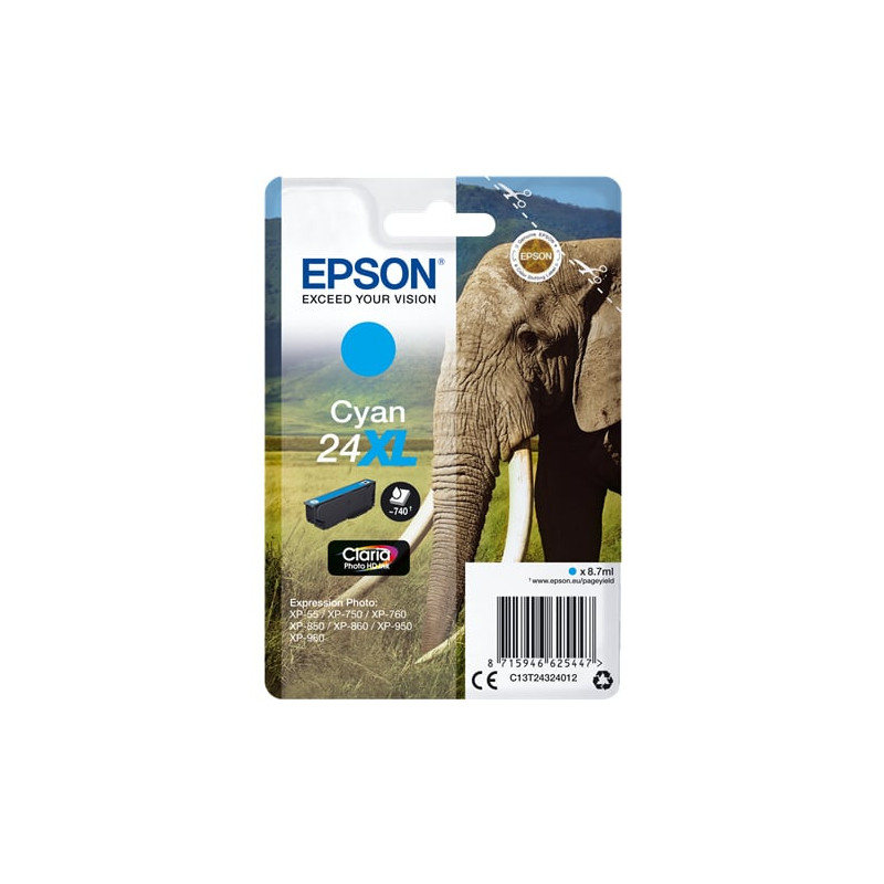 Cartuccia epson 24xl elephant [ciano] [c13t24324012]