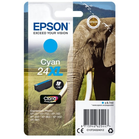 Cartuccia epson 24xl elephant [ciano] [c13t24324012]