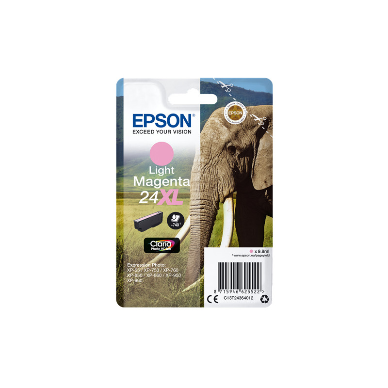 Cartuccia epson 24xl elephant [magenta chiaro] [c13t24364012]