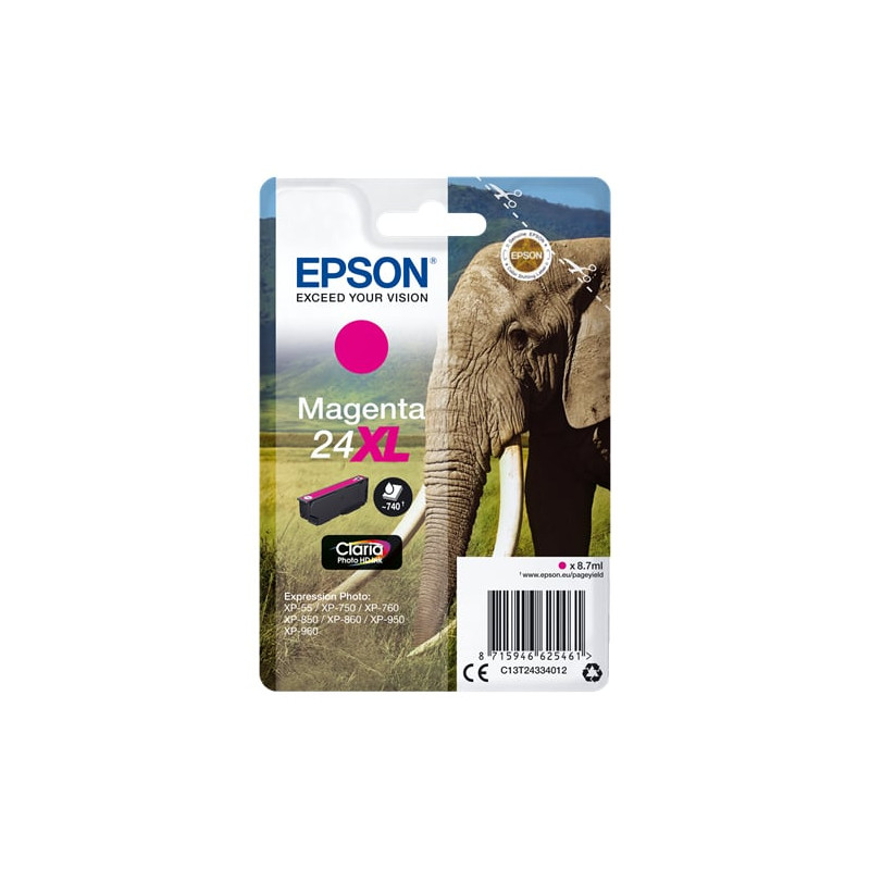 Cartuccia epson 24xl elephant [magenta] [c13t24334012]