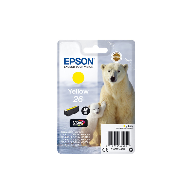 Cartuccia epson 26 polar bear [giallo] [c13t26144012]