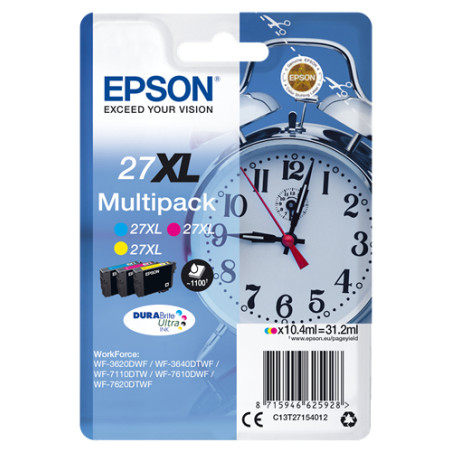 Cartuccia epson 27xl alarm clock [ciano/magenta/giallo] [c13t27154012]