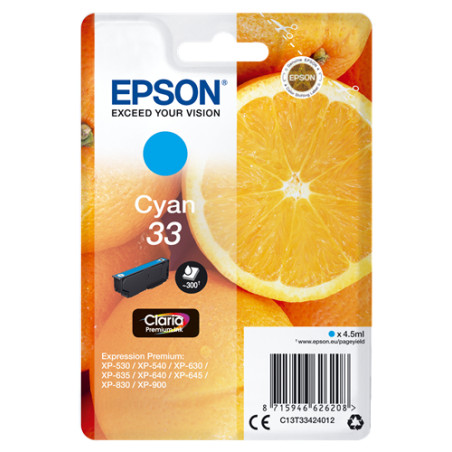 Cartuccia epson 33 oranges [ciano] [c13t33424012]
