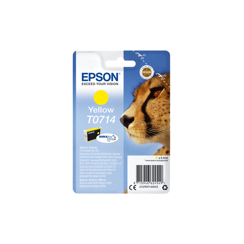 Cartuccia epson t0714 cheetah [giallo] [c13t07144012]