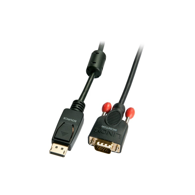 Cavo displayport lindy displayport/vga, 2m dp stecker a vga [41942]