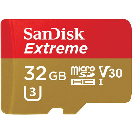 32gb scheda microsdhc sandisk v30 a1 extreme 100mb sdsqxaf-032g-gn6ma