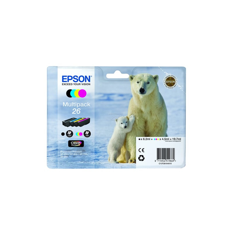 Cartuccia epson claria premium multipack t 261 bk/c/m/y t 2616 [c13t26164010]