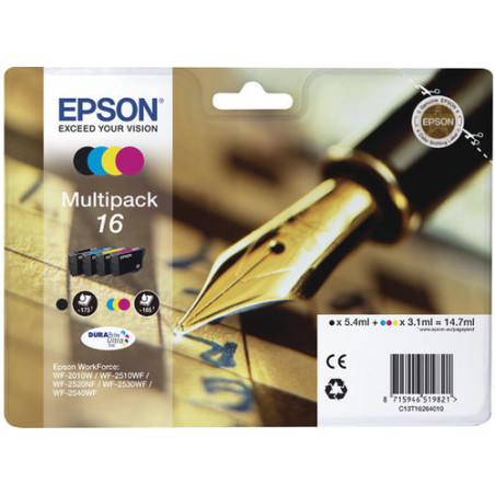 Cartuccia epson t1626 per wf2010/2510/2530/2540 multipack [c13t16264012]