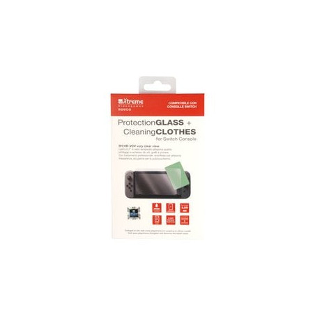 Vetro proteggi schermo + panno xtreme videogames per nintendo switch