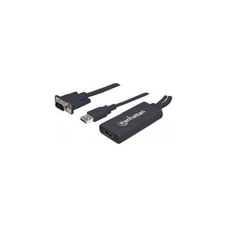 Adattatore manhattan vga e usb ad hdmi nero
