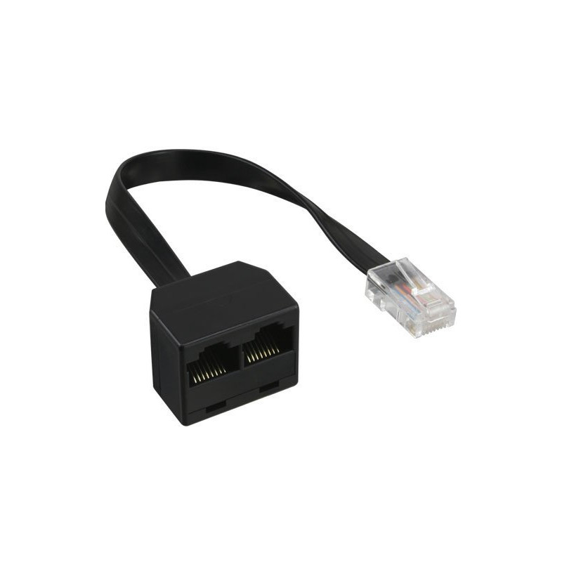 Accoppiatore inline isdn da ingresso rj45 maschio su cavo a 2 uscite