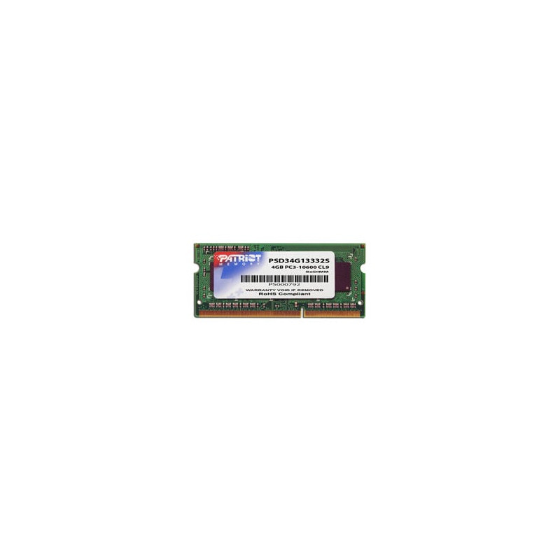 Ram so-dimm ddr3 4gb patriot 1333mhz psd34g13332s