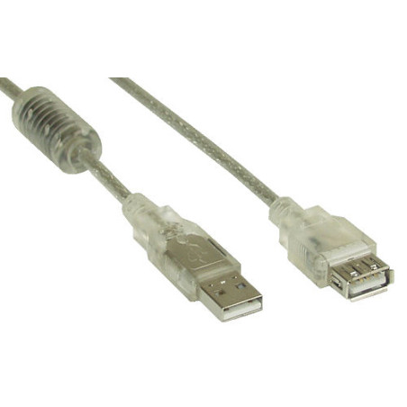 Cavo usb inline 2.0, prolunga, type a, maschio / femmina, trasparente,
