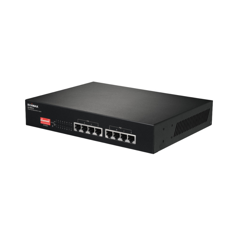 Switch edimax 8-porte poe 10 mbps nero [es-1008p v2]