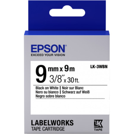 Nastro epson lk-3wbn 9mmx9m nero/bianco [c53s653003]