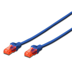 Cavo di rete digitus rj45 u-utp cat6 0.50m blu - lszh [dk-1617-005/b]