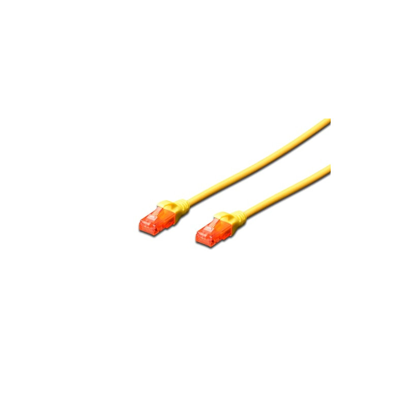 Cavo di rete digitus rj45 u-utp cat6 0.50m giallo - lszh