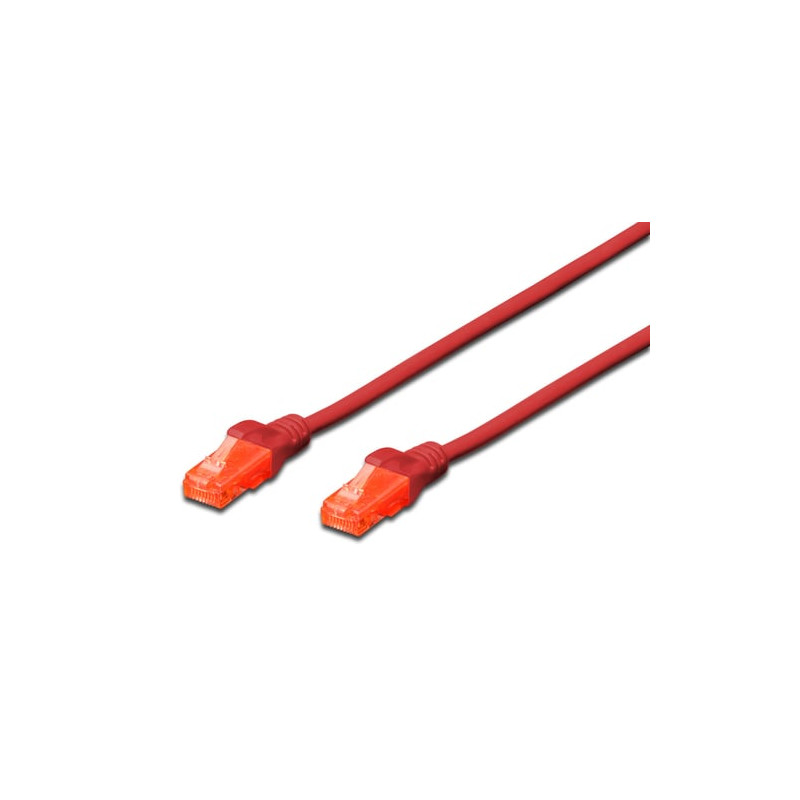 Cavo di rete digitus rj45 u-utp cat6 1.00m rosso - lszh [dk-1617-010/r]