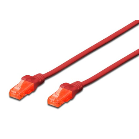 Cavo di rete digitus rj45 u-utp cat6 1.00m rosso - lszh [dk-1617-010/r]
