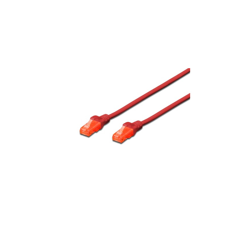 Cavo di rete digitus rj45 u-utp cat6 2.00m rosso - lszh [dk-1617-020/r]
