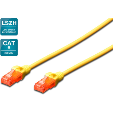 Cavo di rete digitus rj45 u-utp cat6 5.00m giallo - lszh